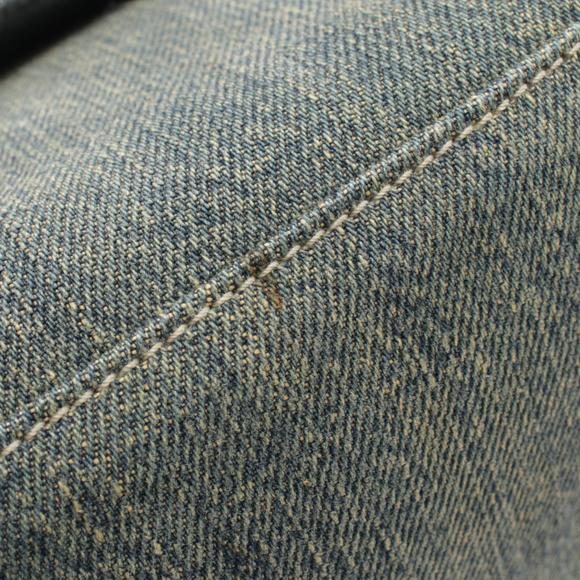 CHANEL chocolate bar Shoulder Bag lambskin sheep leather denim blue black - Picture 9 of 10